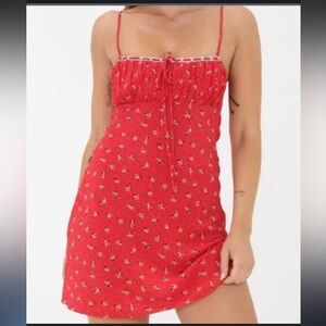 Red Floral Rumored Mini Dress